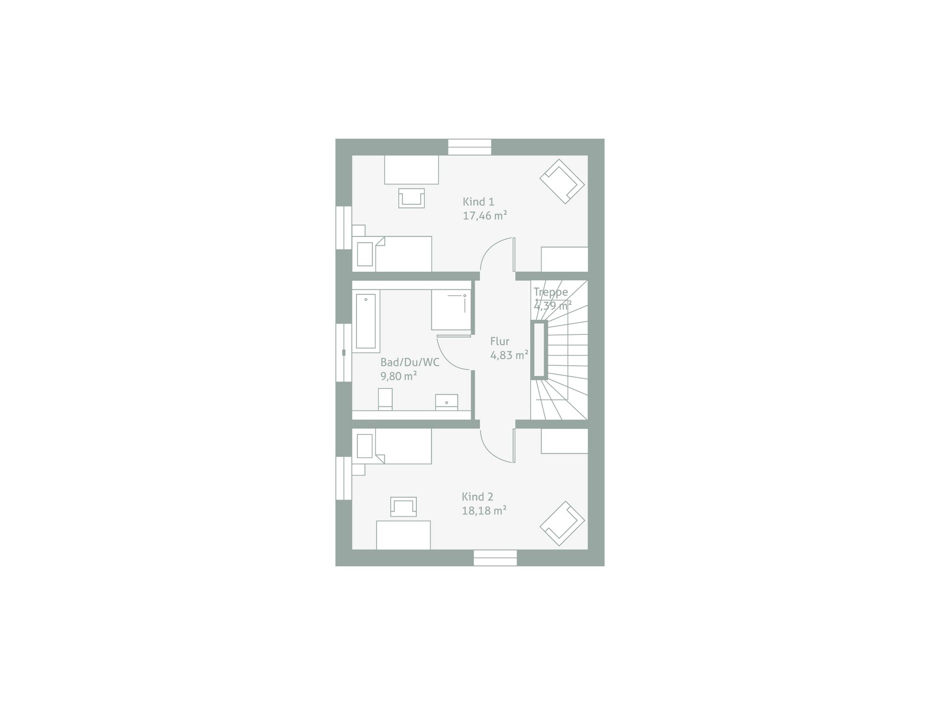 Grundriss Dein DoppelHaus 166S Obergeschoss