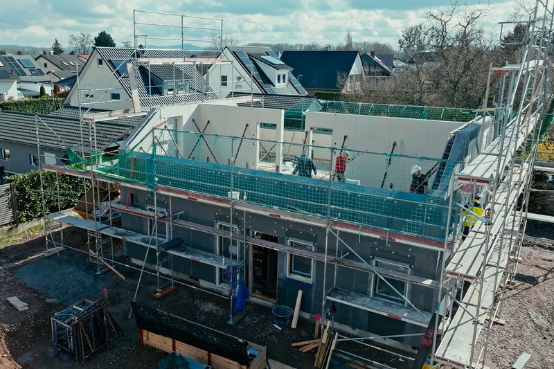 Hausmontage von oben