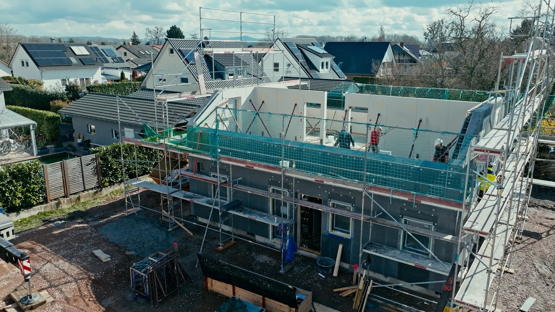 Rohbaumontage Bild von oben