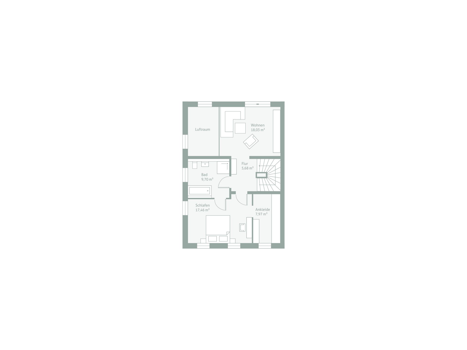 Grundriss DeinDoppelHaus 204S Obergeschoss