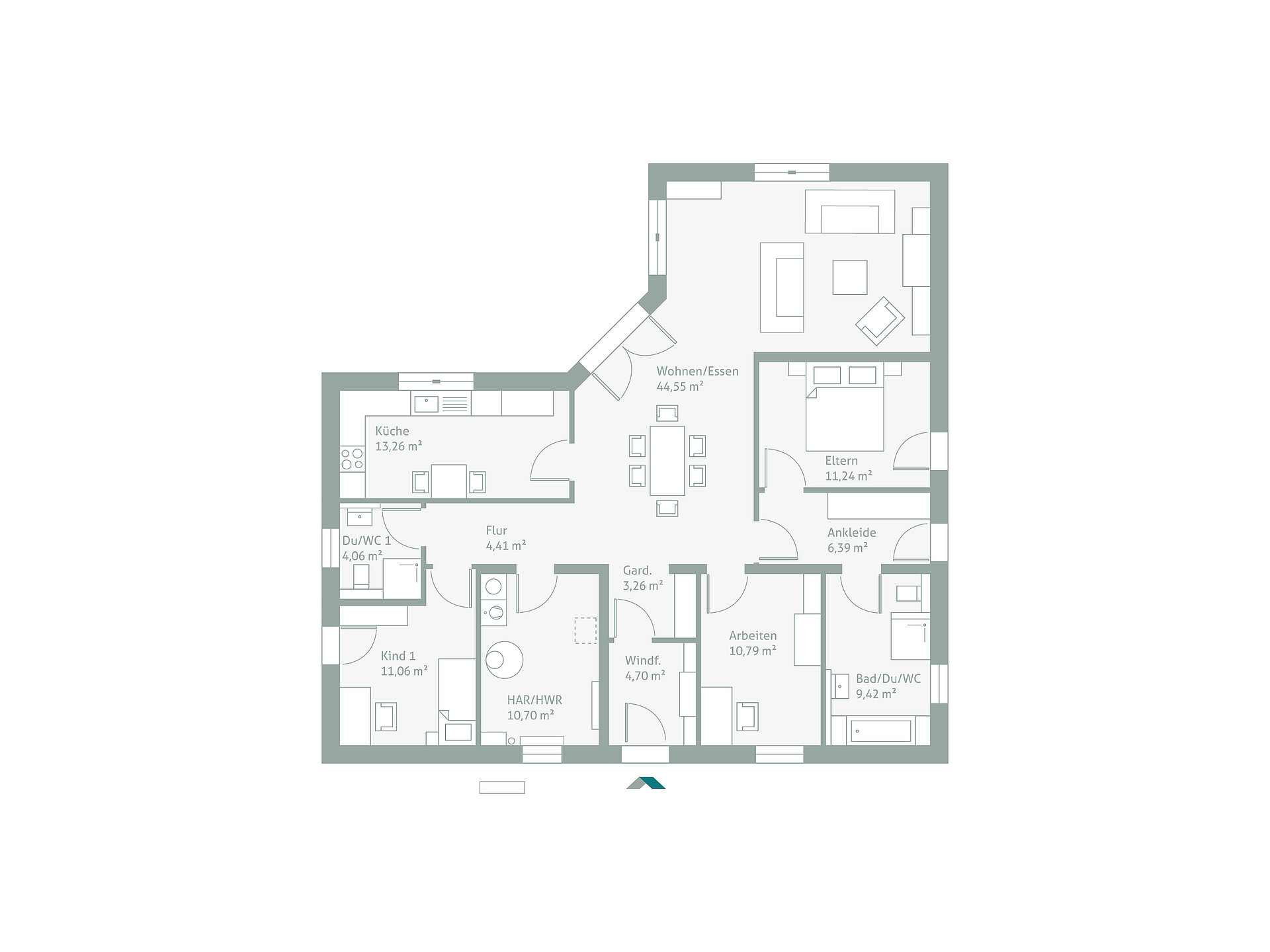 Grundriss Dein Komforthaus 140W Erdgeschoss