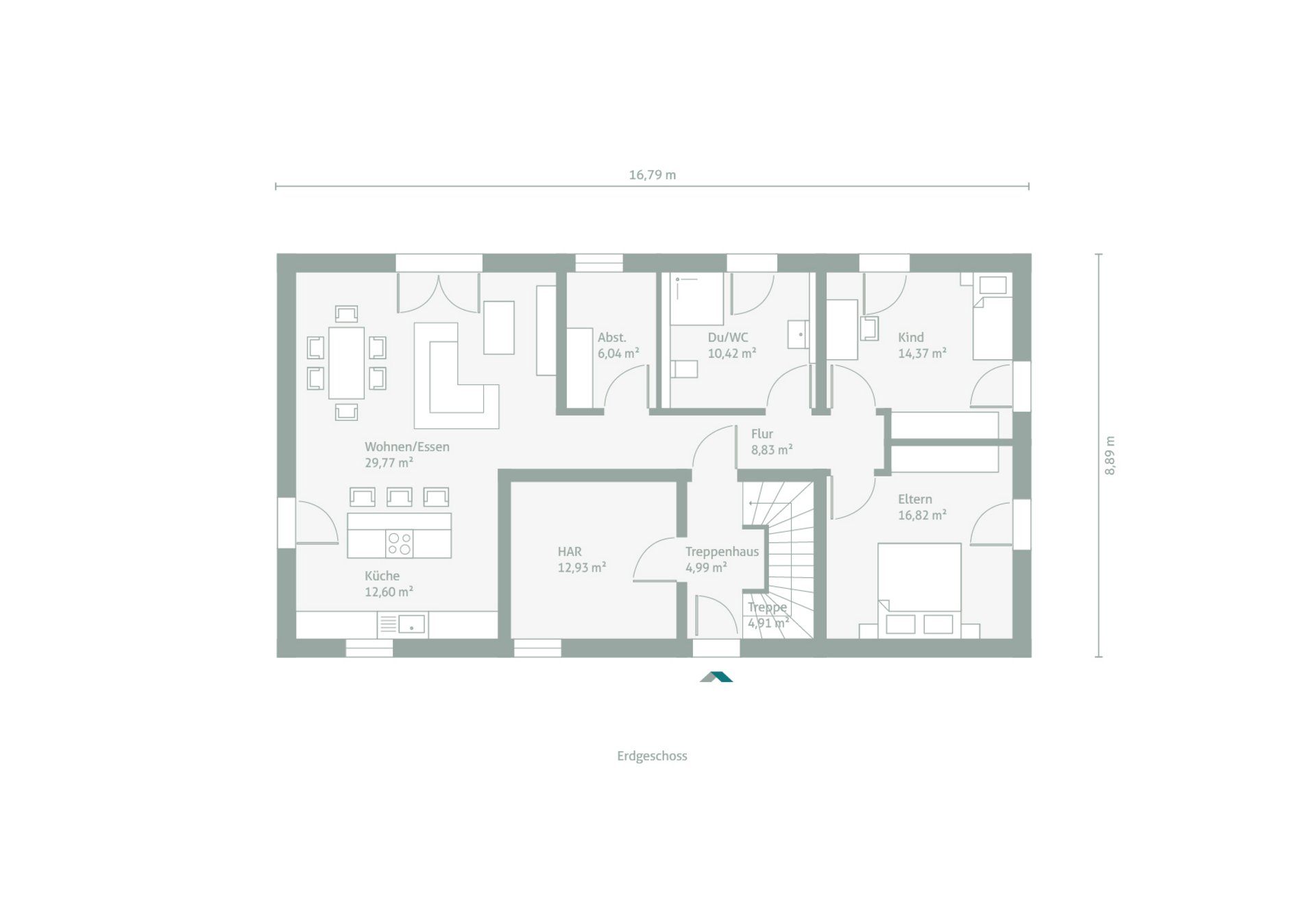 Grundriss DeinInvestHaus 373S - Erdgeschoss