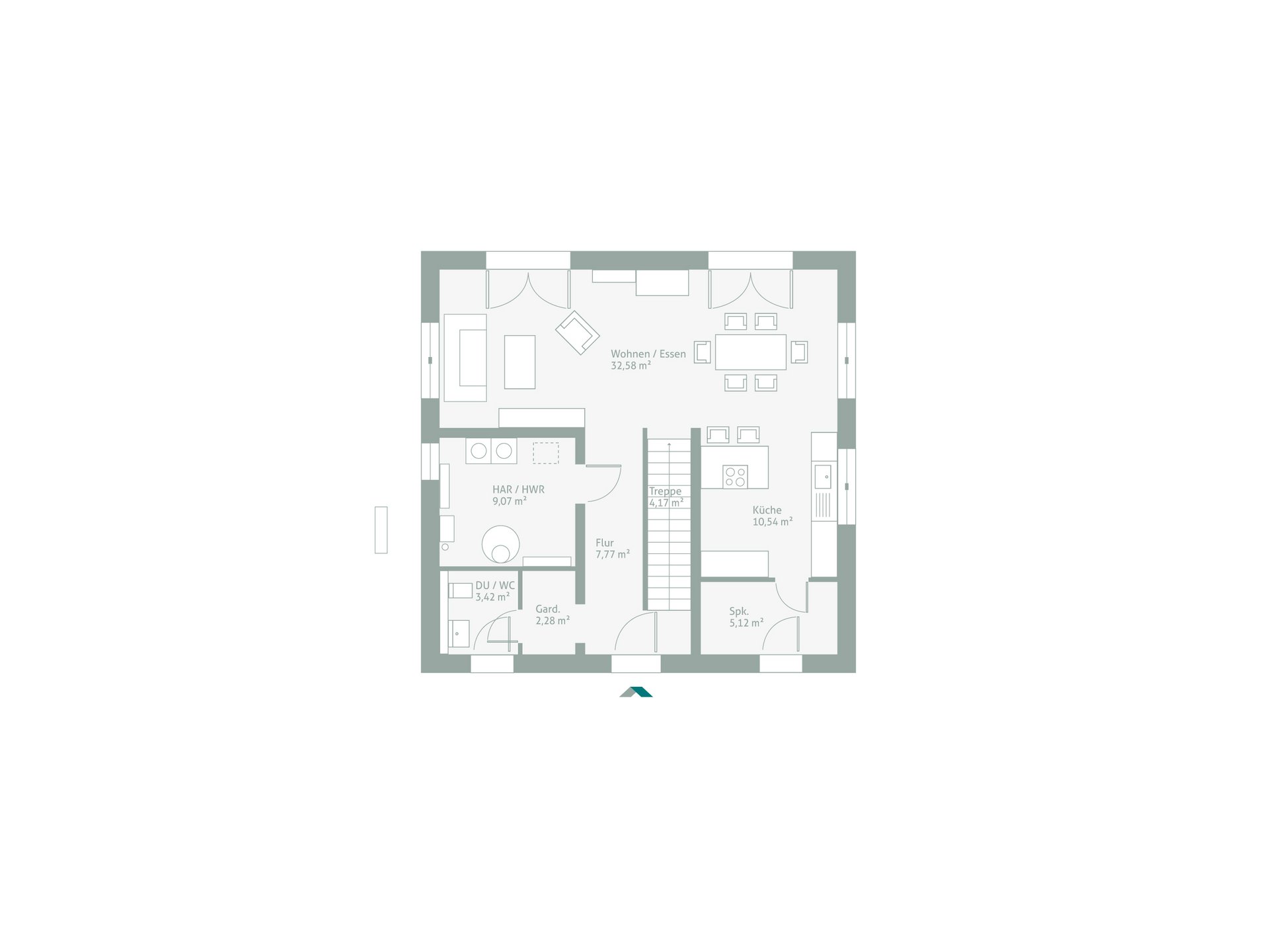 Grundriss DeinStadtHaus 150 W Erdgeschoss