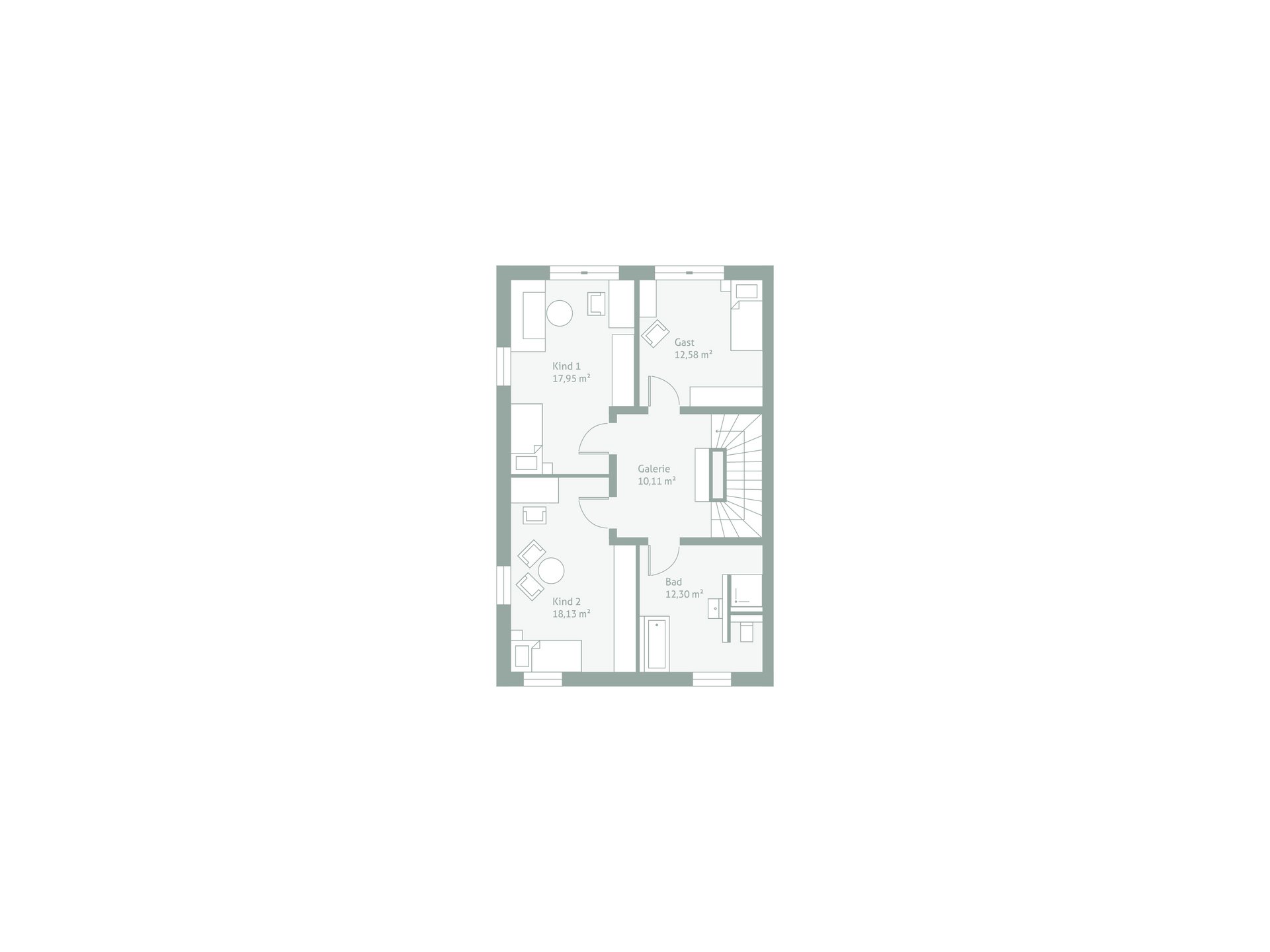 Grundriss DeinDoppelHaus 224S Obergeschoss